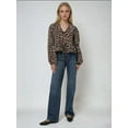 thumbnail image 3 of Leopard Print V-Neck Blouse, 3 of 5