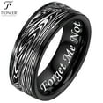 thumbnail image 1 of Tungsten Carbide Band w/ Flowing River Damascus Design 8mm Ring in Black or Blue, 1 of 5