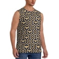 thumbnail image 2 of Bixox Men's Bee Hive Hexagon Printed Shirt Sleeveless Fitness Tank Top-Large, 2 of 7