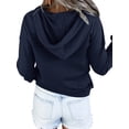 thumbnail image 4 of Hibeli Women Snap Button Kangaroo Pocket Casual Drawstring Long Sleeve Hoodies, 4 of 4
