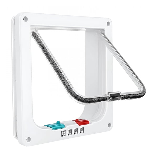 XIBUFE Thin Cat Door for Windows,Pet Doors And Sliding Door,Safety Pet Door with 4 Way Lock,Weatherproof Cat Flap for Thin Door And Wall(Medium,7.7 * 7.5 * 0.78In)