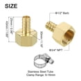 thumbnail image 2 of 2pack Brass Barb Fittings, 1/2" Barb x 3/4" NPT Female with Clamps for Water Fuel Air, Mechanical Devices, 2 of 6