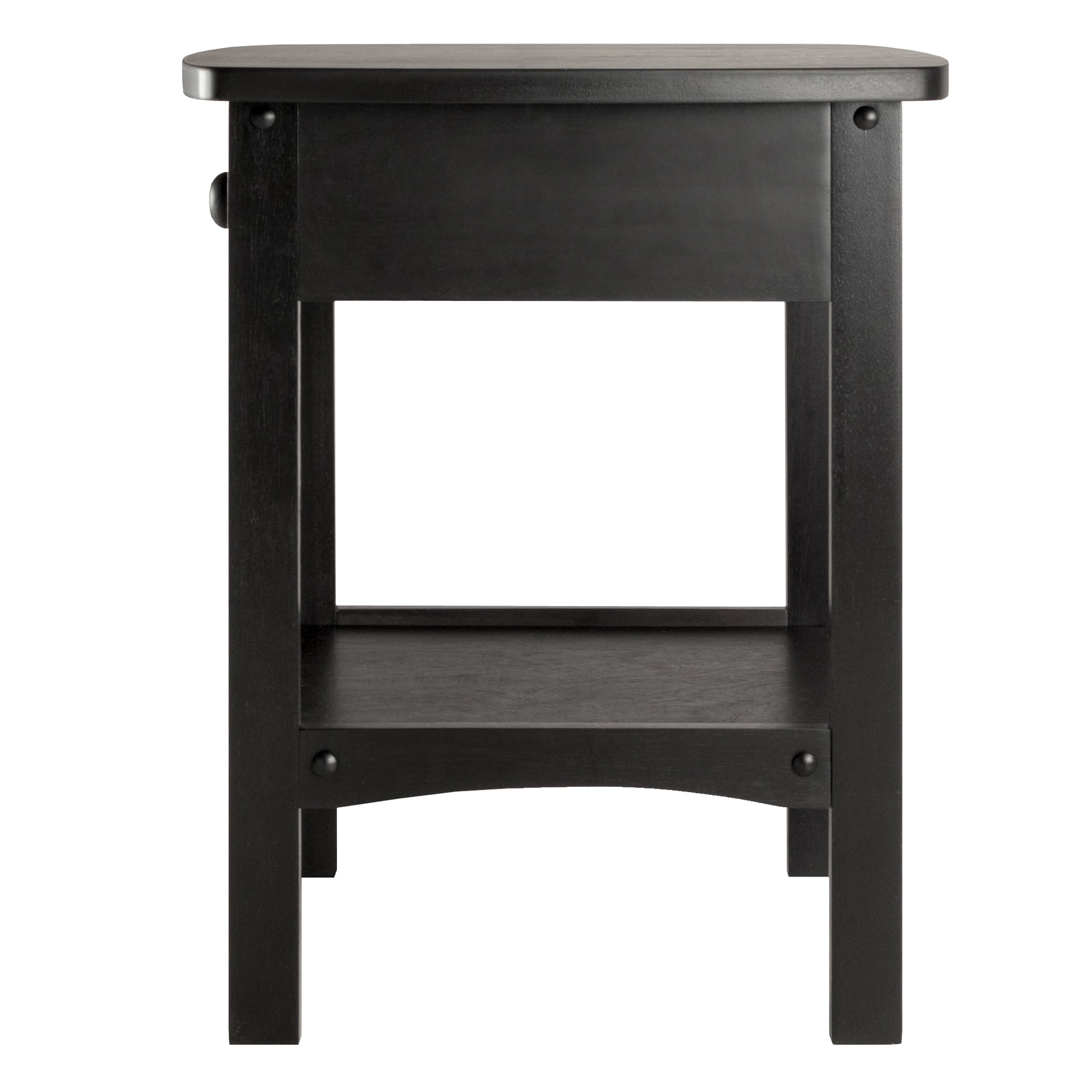 Winsome Wood Claire Curved Nightstand Black Walmart Com Walmart Com
