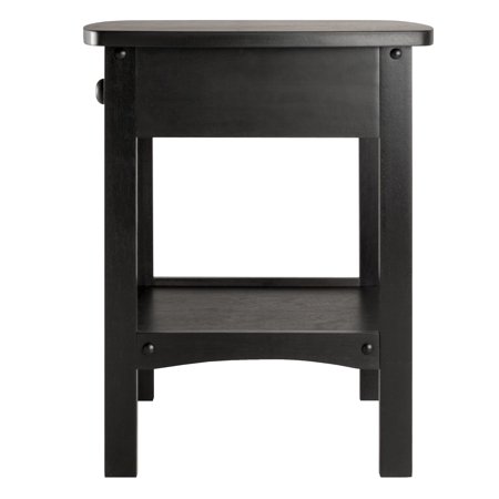 Winsome Wood Claire Curved Nightstand Black Walmart Com Walmart Com
