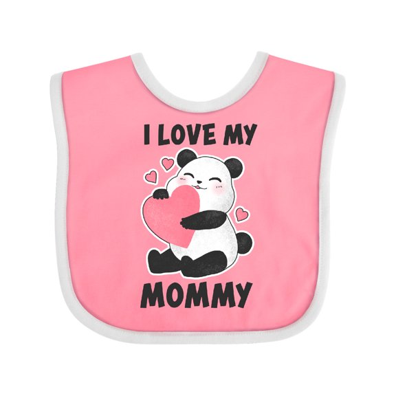 Inktastic I Love My Mommy with Panda Illustration Boys or Girls Baby Bib
