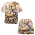 thumbnail image 3 of Easter Bunnies Rabbits Pajama Set for Women 2 Piece Sleepwear Loungewear Short Sleeve, 3 of 7