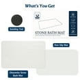 thumbnail image 3 of LIZEVINC Non-Slip Diatomaceous Earth Stone Bath Mat – Super Absorbent Quick Dry Diatomite Shower Mat for Bathroom Floor, Fast Drying Bathroom Mat, 23.6" x 15.4", White, 3 of 11