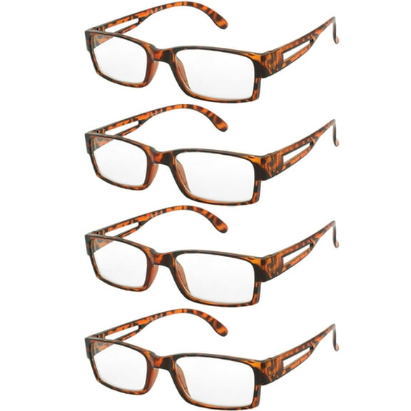 Reading Glasses Mens Womens 4 Pack Readers Demi Print Square Frame Unisex Style Lentes