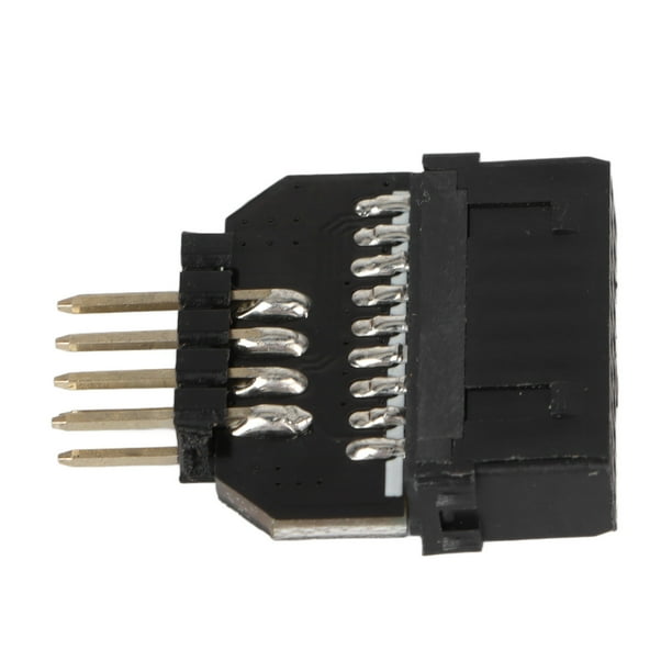 Divisor de placa base USB Adaptador de conversión de enchufe hembra en panel frontal de USB 2.0 de 9 pines a USB 3.0 de 19 pines