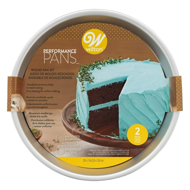 Moldes para tartas Wilton Performance, redondos de aluminio, 22,8 cm, paquete de 2