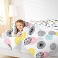 thumbnail image 4 of Homewish Colorful Abstract Circular Queen Comforter Set,Geometric Polka Dots Bedding Sets,White Gray Pink Bedding Comforter Set For Girls Kids,Super Cozy Room Decor Reversible,3pcs, 4 of 8