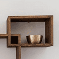 thumbnail image 2 of Mod Wall Mounted Square Shaped Floating Shelves – Set of 5 Square Shelves for Bathroom, Bedroom, Living Room & More - Screws and Anchors Included – Rustic Wall  Display for Home - Brown, 2 of 6