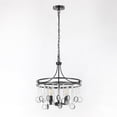 thumbnail image 3 of ARC USA 4-Light Modern Black Electric Crystal Pendant Chandelier, 3 of 8