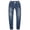 Dark Blue, variant on Women's Plus Size Flexible Motion Elastic Waistband Straight Leg Jean ,Low Waistband Ankle Binding Commuting Style Casual Pocket Jeans,XXXL,Light Blue