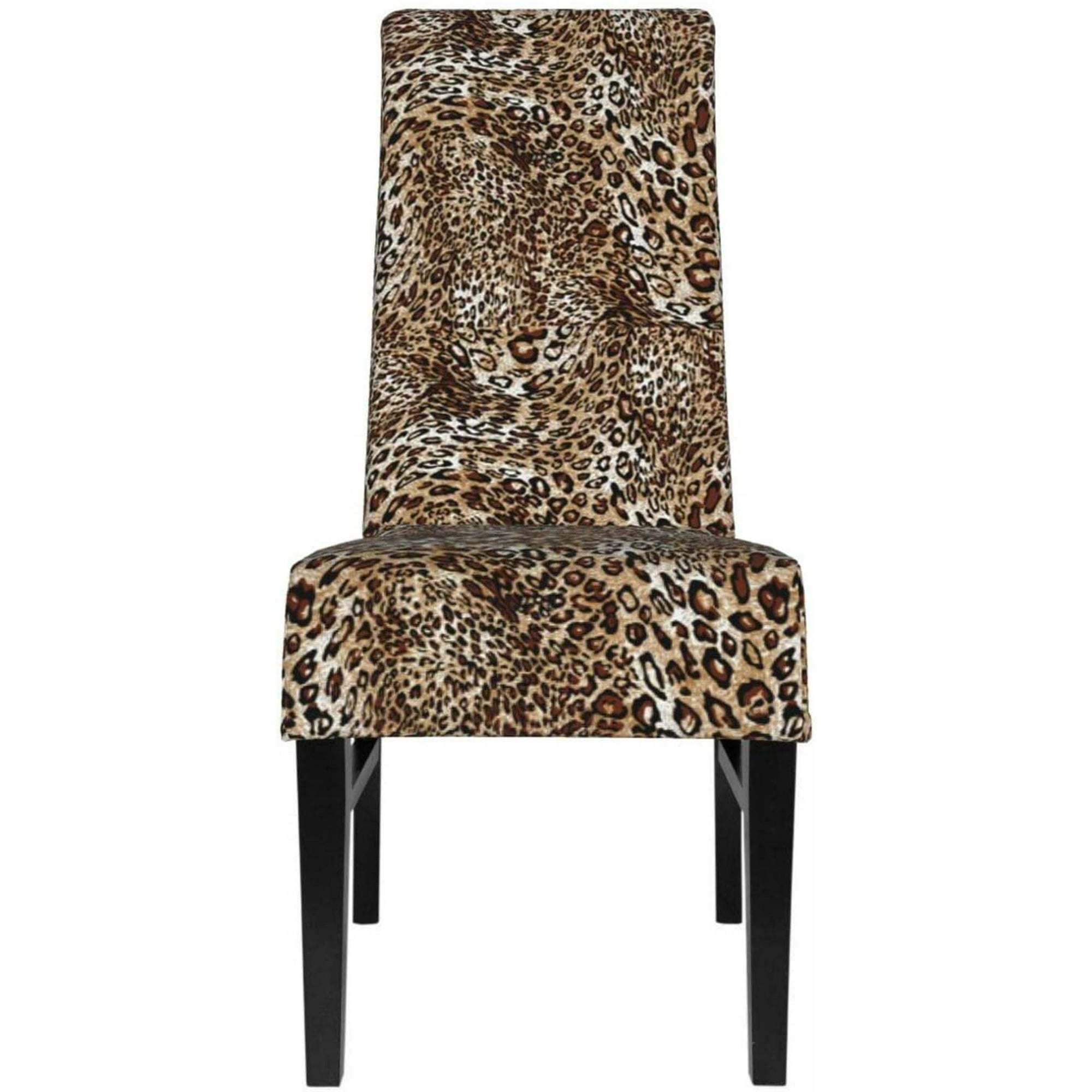 Leopard Print Chair Covers For Dining, Animal Print Parson Chair Slipcovers