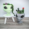thumbnail image 3 of BNNG Creative Alien Shaped Flower Pots Home Furnishings Garden Windowsills Potted Decorations Resin Crafts And Ornaments Skull Shaped Ceramic Succulent Planter Pots Cute Cactus Planter Pots, 3 of 5
