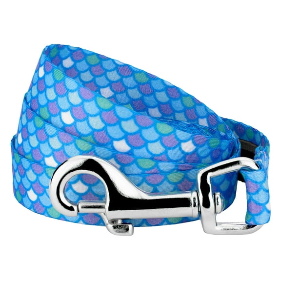 Country Brook Petz - 1/2 inch Mermaid Scales Dog Leash - 4 Foot