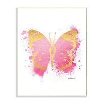 Stupell Industries Hot Pink Pop Butterfly Glam Paint Splatter Wall Plaque by Amanda Greenwood