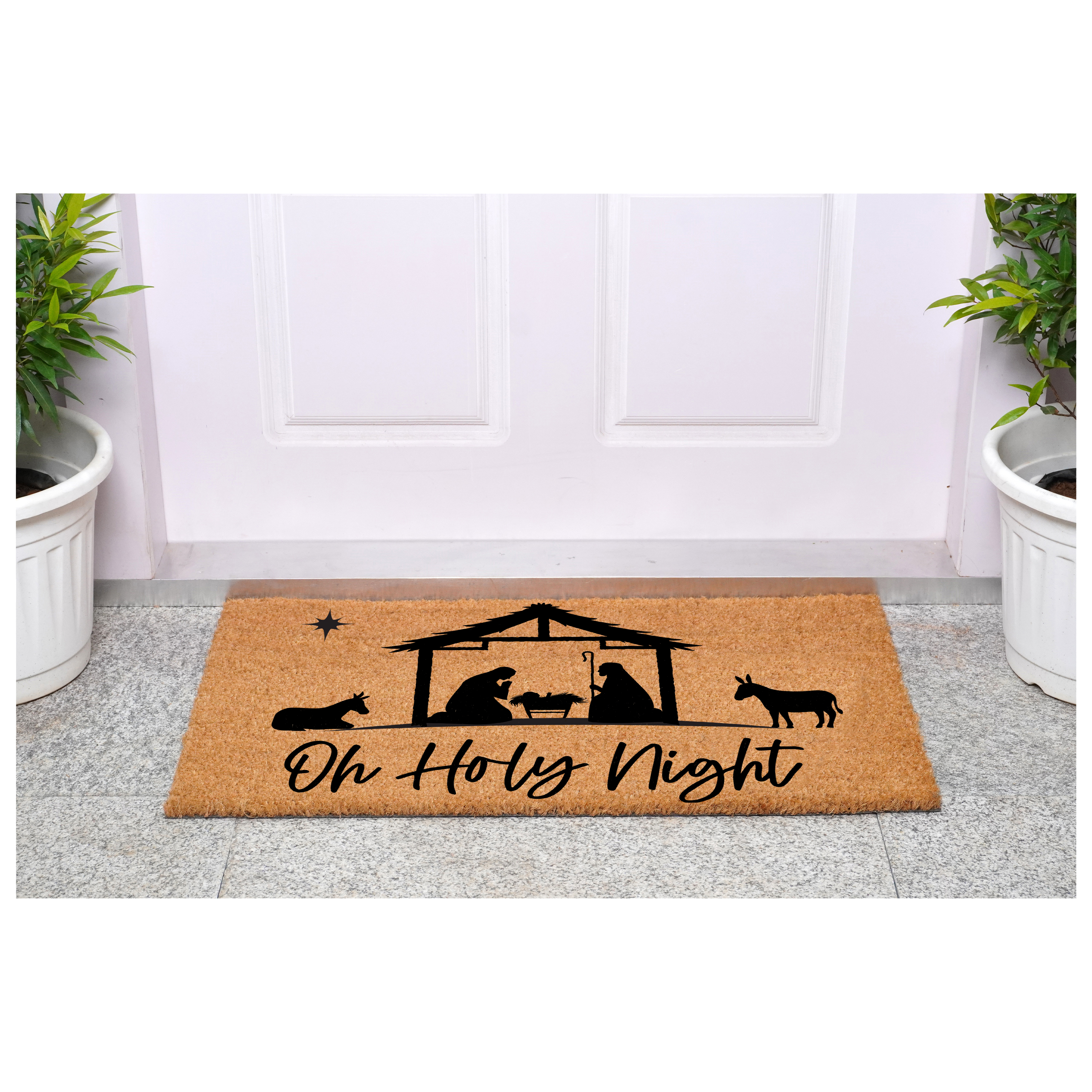 Holy Night Nativity Doormat, 17" x 29"