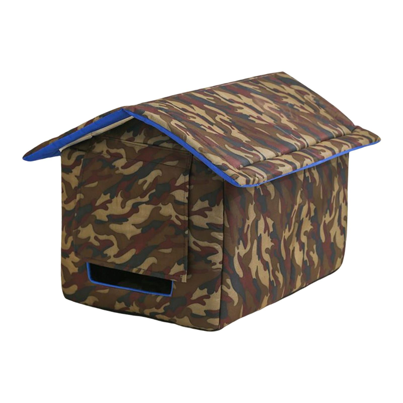 EHJRE Enclosed Outdoor Pet House Kennel with Detachable Roof Weatherproof Rainproof Sleeping Bed Nest Waterproof for Dog Kitten Rabbit Stray Cats , Red S