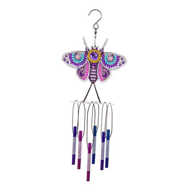 Carillón Pintura de cristal de por número Mariposa Artesanía Adorno colgante para ventana , púrpura Gloria carillón de viento de ventana