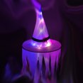 thumbnail image 1 of Sombrero con luces LED para vacaciones de Halloween que brilla intensamente, se puede usar en la cabeza o como colgante, sombrero de bruja, Kits de decoración para fiestas Zigzag violeta más luz Bearachild HA007401-01, 1 of 6