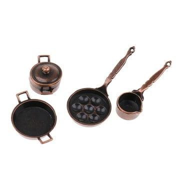 Esquirla 5 Pcs Meubles de Maison Pots de Poupée Décoration de Cuisine en Alliage pour Maison de Poupée 1:12