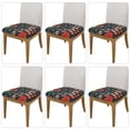thumbnail image 2 of Gaeub Berries and Flowers Square Chair Seat Covers, Stretch Fitted Printed Chair Seat Cushion Cover for Kitchen, Office - One Size, 2 of 9