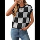 thumbnail image 3 of Suéter de Verano para Mujer, de Punto, con Cuello Redondo, Mangas y Bloques de Color, Color Negro, Talla XL, 3 of 9