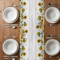 thumbnail image 4 of Table Runner 72 Inches Long for Kitchen Dining, Sunflowers Dresser Scarf Farmhouse, Dining Table Decorations for Wedding/Parties, Floral Green Leaves Bees Watercolor Wooden 16 x 72 In, 4 of 8