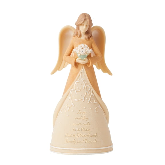 Foundations Family & Friends Angel Figurine, Porcelain Multicolor 7.5in H