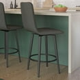 thumbnail image 5 of Amisco Watson 26 In. Swivel Counter Stool - Charcoal Grey Polyester / Black Metal, 5 of 9