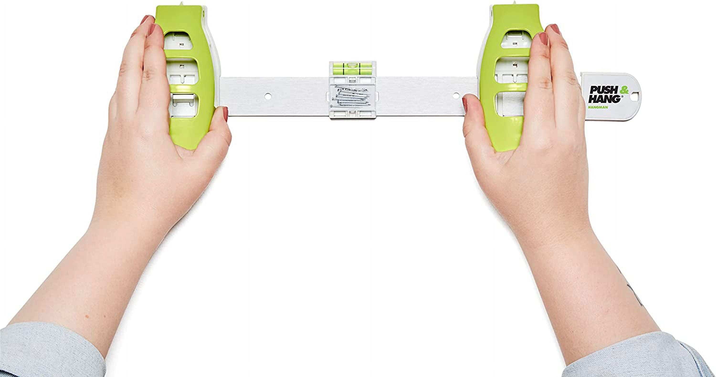 HANGMAN Push & Hang Pro Picture Hanging Tool Kit with Nails and Built-in Level
