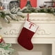 thumbnail image 1 of Calcetín navideño de punto | Medias navideñas con letras bordadas | Decoración para la repisa de la chimenea | Bolsa de regalo para dulces infantiles | Adorno navideño para el árbol, 1 of 3