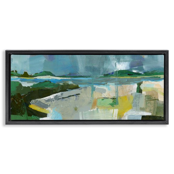 Stupell Industries Contemporary Black Floating Frame Canvas Art, 25 x 11, by Donna Weathers