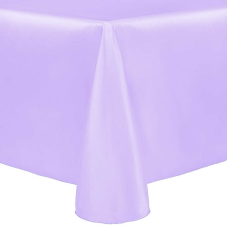 

Ultimate Textile (2 Pack) Reversible Shantung Satin - Majestic 52 x 70-Inch Oval Tablecloth - for Home Dining Tables Lilac Light Purple