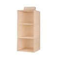 thumbnail image 3 of Toystoory Bolsa colgante de almacenamiento para armario, organizador de ropa y zapatos de lino y algodón, caja de ropa interior, estante Almacenamiento y organización del hogar Beige 3 capas, 3 of 6
