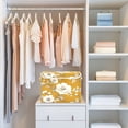 thumbnail image 6 of 16.5x12.6x11.8in Foldable Flip-Top Storage Bin, Dustproof Magic Tape Closure, Ideal for Home & Toy Organization，A Pattern Of White Flowers, 6 of 7