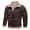 Coffee, variant on Fesfesfes Men Casual Plush Jacket Keep Warm Thicken Long Sleeve Shirt Turndown Jacket Zipper Patchwork Coats Under $10
