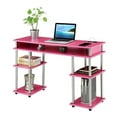 thumbnail image 4 of Pemberly Row Contemporary Wood Student Desk with Charging Station in Pink, 4 of 6
