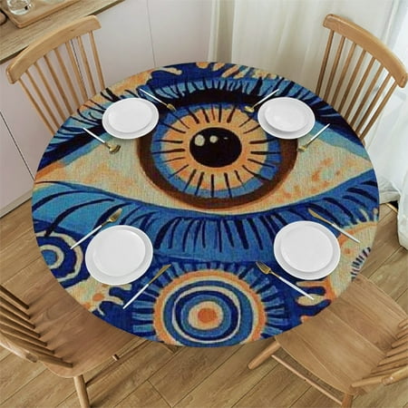 

BCIIG Pattern Eye Surrealism Round Tablecloth Stain-Resistant Washable for Indoor Outdoor Use Home Kitchen Parties Holiday Dinner 38 -42