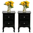 thumbnail image 2 of 2pcs Country Style Two-Tier Night Tables Large Size Black, 2 of 9