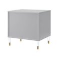 thumbnail image 5 of Sunniva Light Grey Side Table - 3 Drawers, High Gloss Finish, Acrylic Knob and Acrylic Leg with Gold Tip, 5 of 10