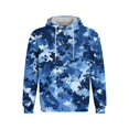 thumbnail image 2 of Men's Camo Print Pullover Hoodie,Drawstring Hooded Long Sleeve Casual Sweatshirt,Loose Streetwear Top with Pockets Blue 3XL, 2 of 6