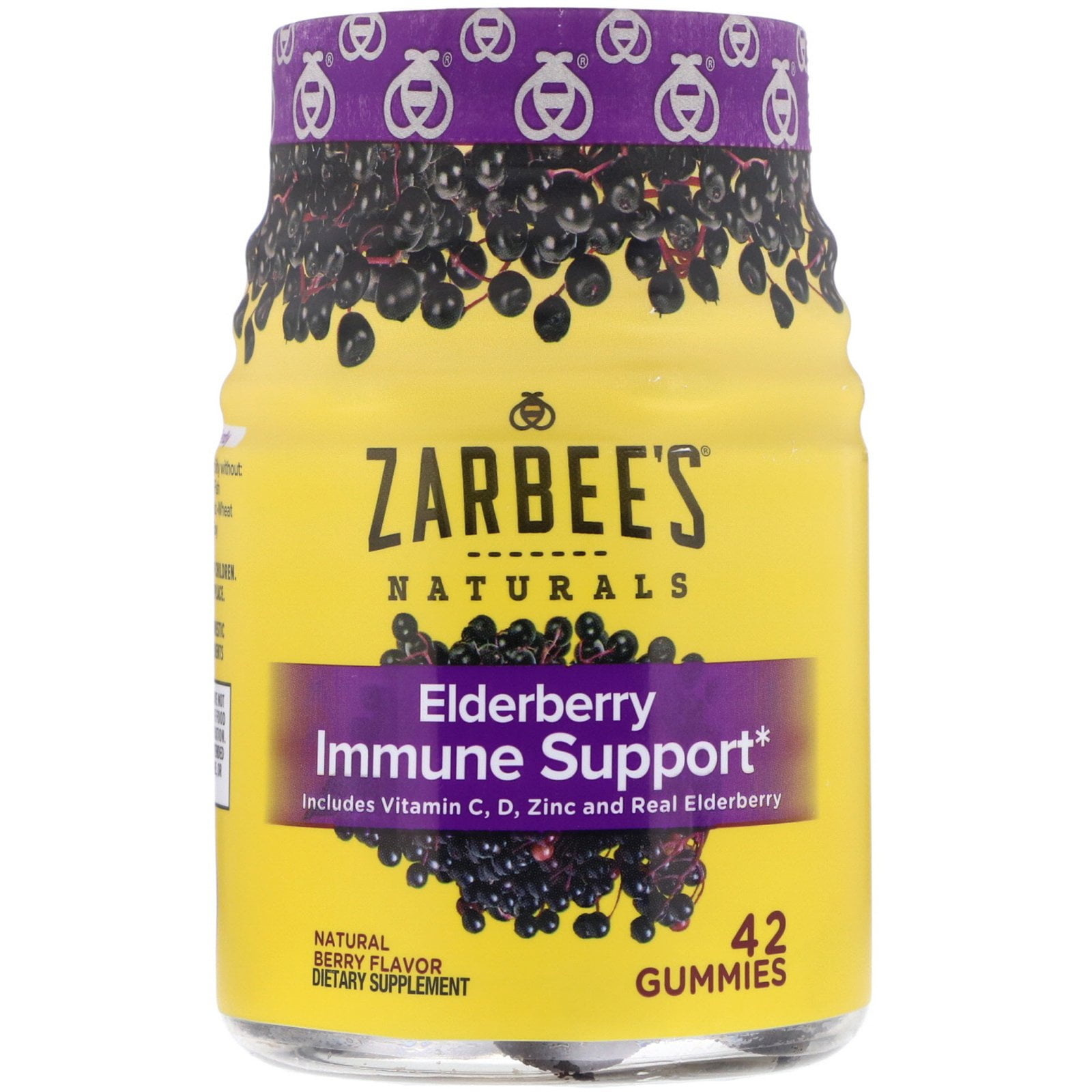 Zarbee's Elderberry Immune Support, Natural Berry, 42 Gummies Walmart