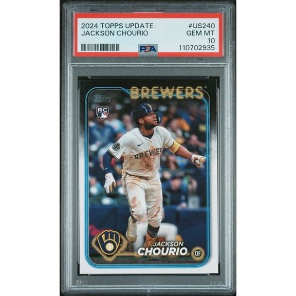 Graded 2024 Topps Update Jackson Chourio #US240 Rookie RC Baseball Card PSA 10 Gem Mint