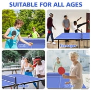 HooKung 6ft Foldable Table Tennis Table Set, Mid-Size Ping Pong Table Portable Table Tennis Game Set with Accessories