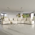 thumbnail image 4 of Sodrens Modular Sectional Sofa Cloud Couch,V-Shaped Modern Frosted Velvet Sofa for Living Room,Apartment and Small Space,6-Seat Sofa,Beige, 4 of 10