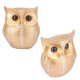 thumbnail image 5 of Figura de Búho, Oro de Escritorio + Escultura de Búho de Animales Blancos para el Cargo, 5 of 7