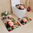 thumbnail image 1 of Juego de alfombras de baño ABPHQTO 3 piezas frambuesa cuenco de cobre, 1 of 2